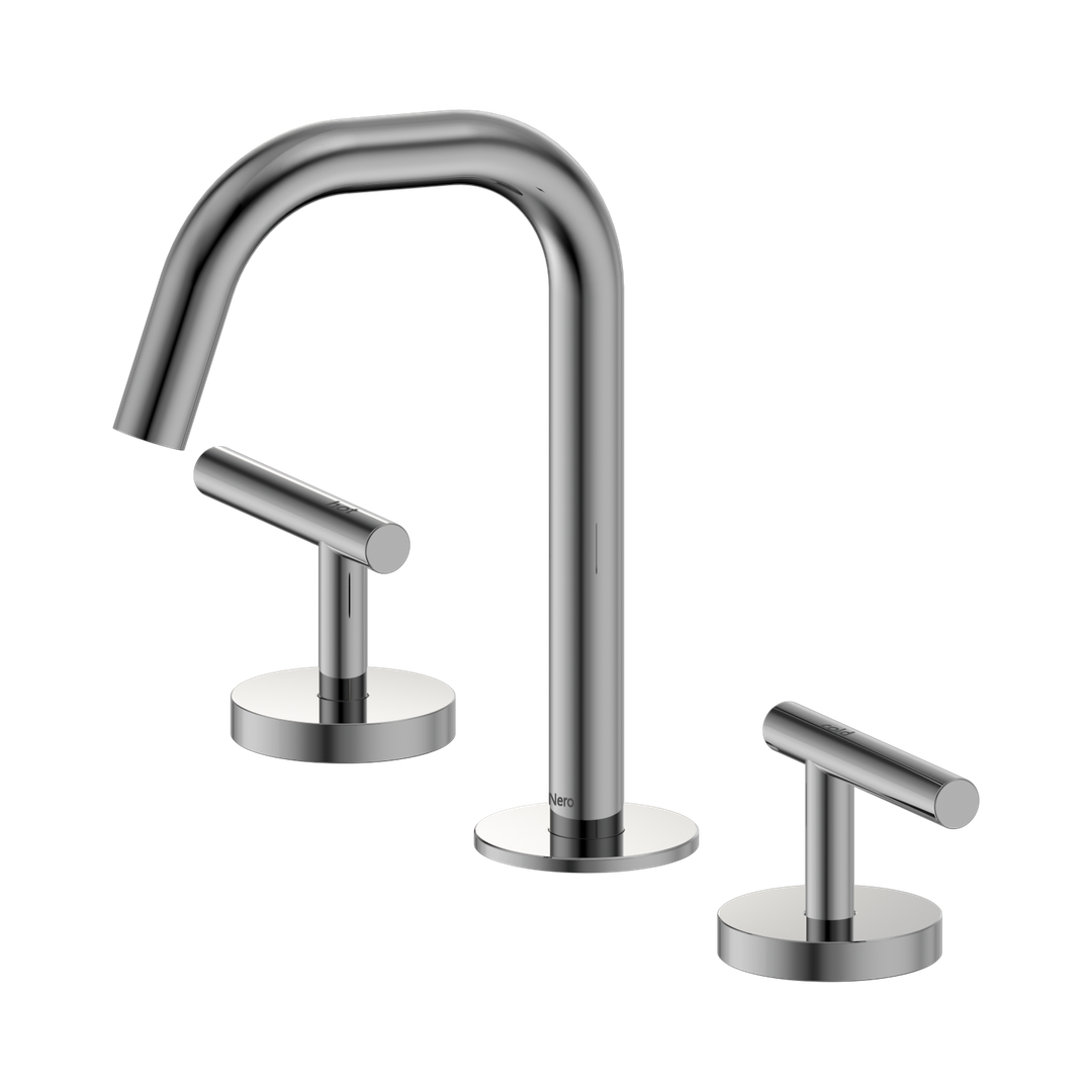 Nero Mecca Lever Basin Set Edge Spout Chrome
