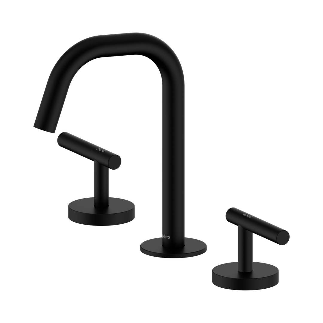Nero Mecca Lever Basin Set Edge Spout Matte Black