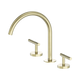 Nero Mecca Lever Bath/Kitchen Set Arc Spout Brushed Gold