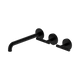 Nero Mecca Lever Wall Basin/Bath Set 220Mm Offset Spout Matte Black