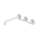 Nero Mecca Lever Wall Basin/Bath Set 220Mm Offset Spout Matte White