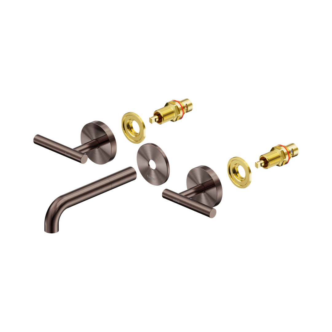 Nero Mecca Lever Wall Basin/Bath Set 160Mm Spout Trim Kits Only Brushed Bronze