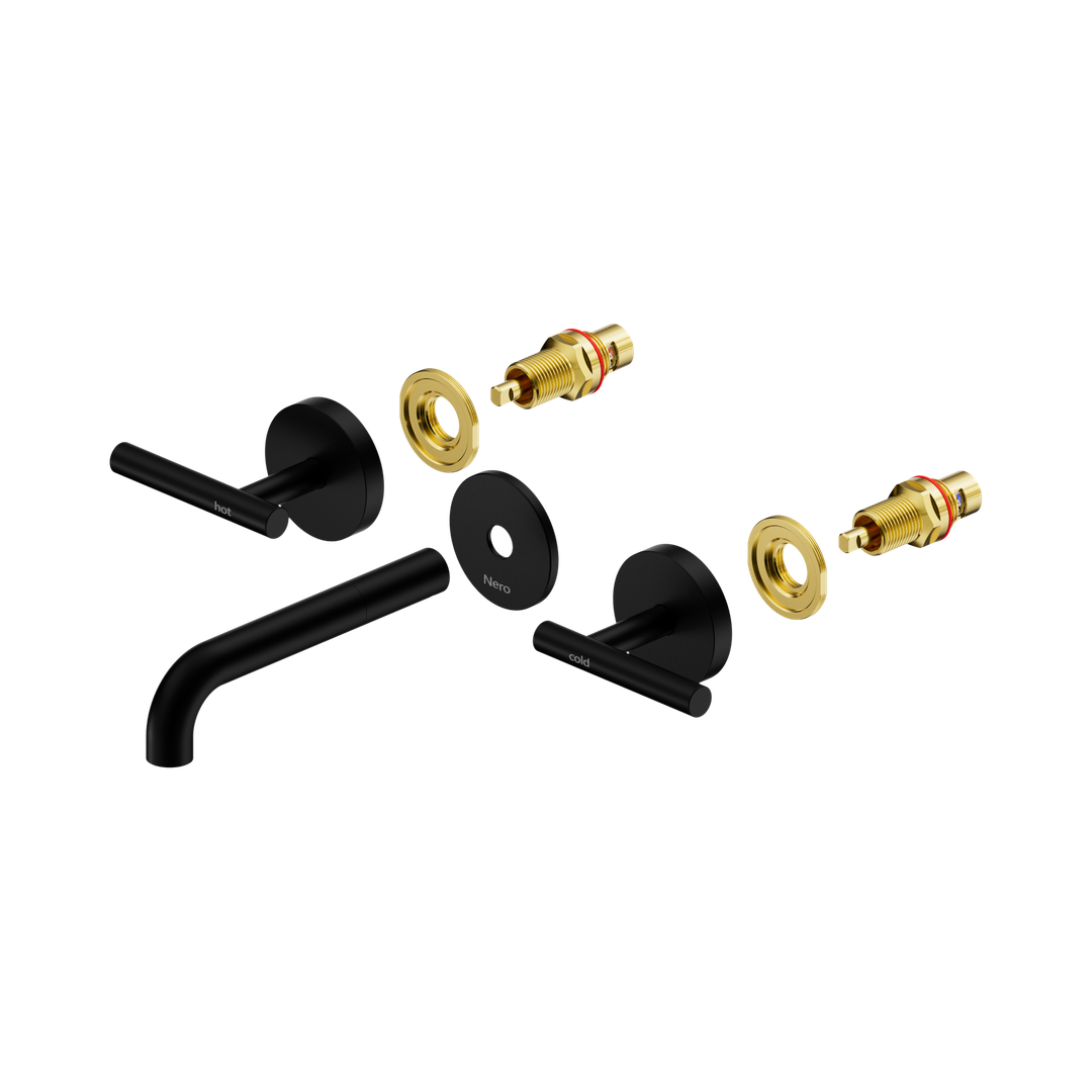 Nero Mecca Lever Wall Basin/Bath Set 160Mm Spout Trim Kits Only Matte Black