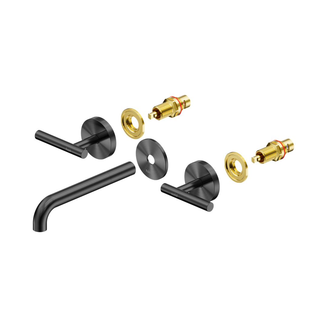 Nero Mecca Lever Wall Basin/Bath Set 185Mm Spout Trim Kits Only Gun Metal