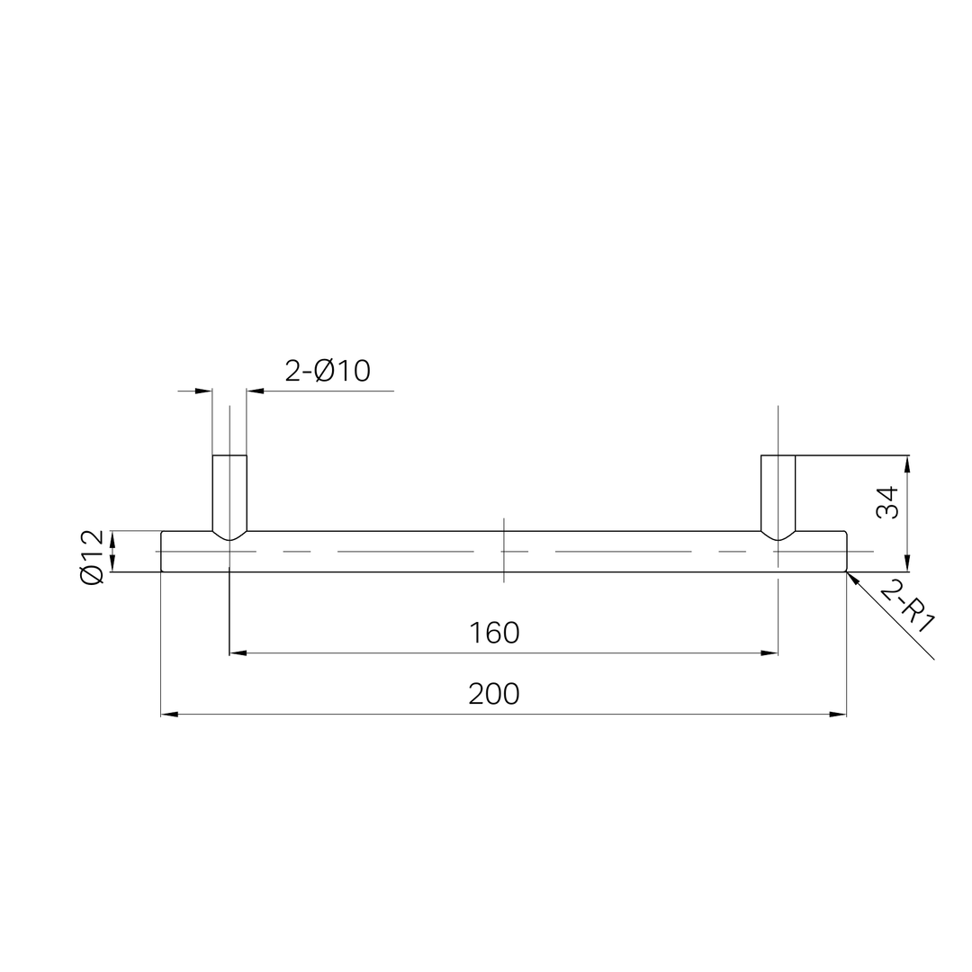 Nero Mecca Pull Handle 200Mm Brushed Gold