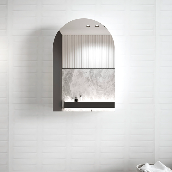 Otti Archie Shaving Cabinet 900X600X150 Plywood Black Oak