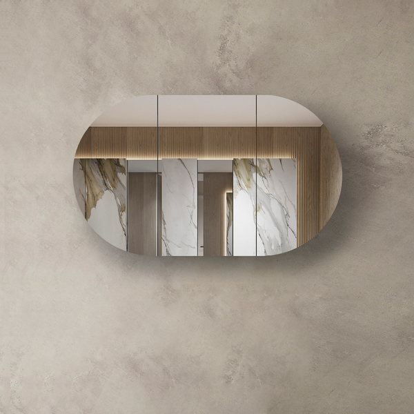OTTI BONDI 1200X750 SHAVING CABINET NATURAL OAK