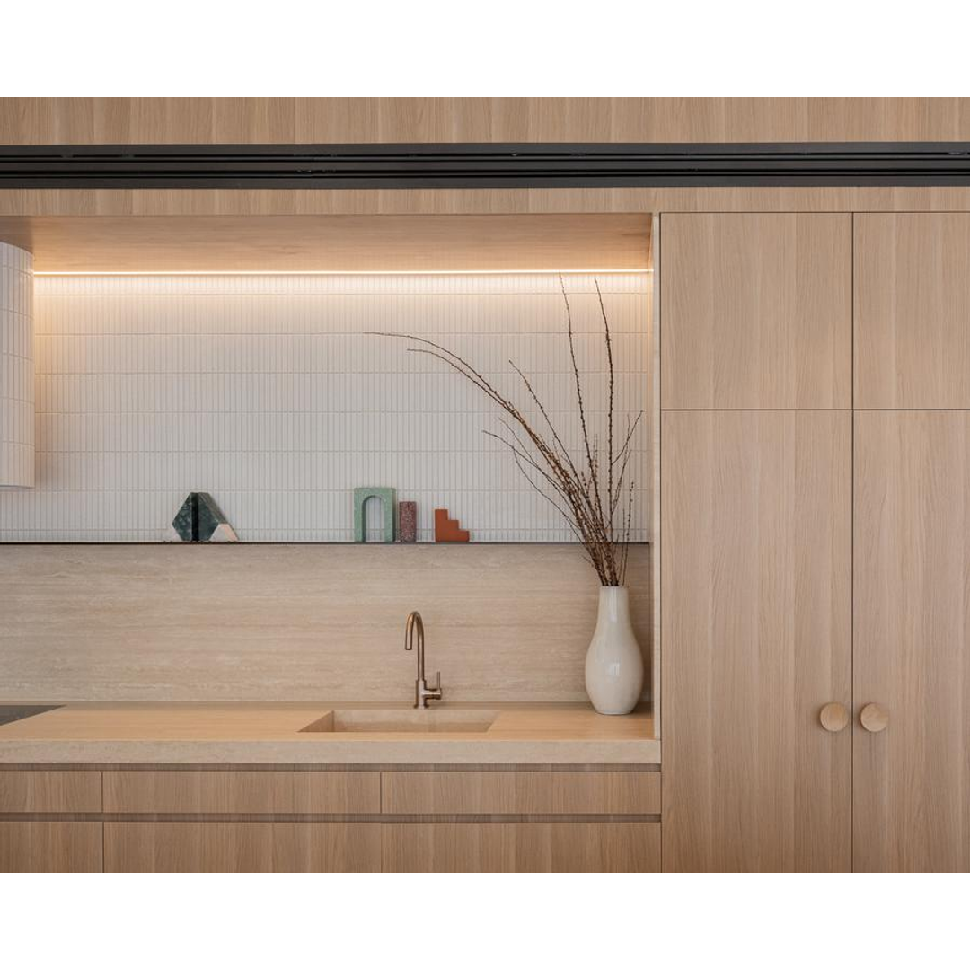 Meir Round Gooseneck Kitchen Mixer Tap Champagne