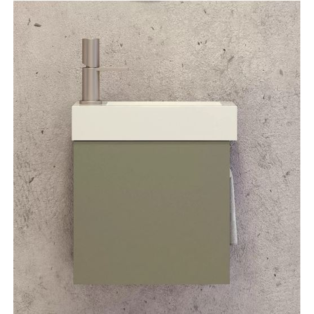 TIMBERLINE THEO VANITY 460MM RIGHT BOWL OPAL TOP WALL HUNG