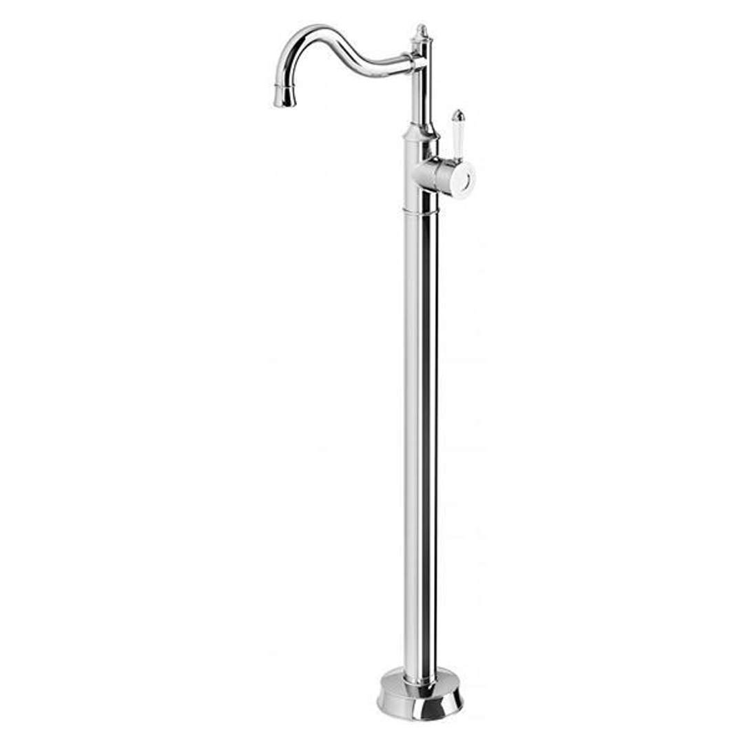 Phoenix Nostalgia Floor Mounted Bath Mixer - Chrome/White