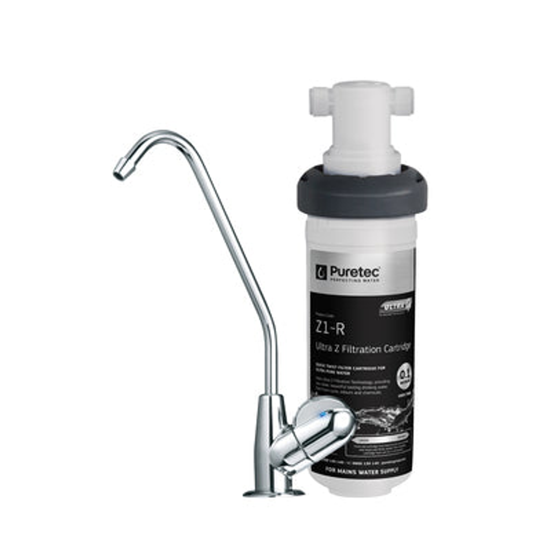 Puretec Quick-Twist Z12 Undersink Filter With Long Reach Led Faucet