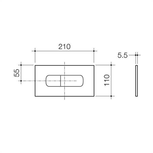 Caroma Invisi II Oval Dual Flush Button Panel Pack Chrome