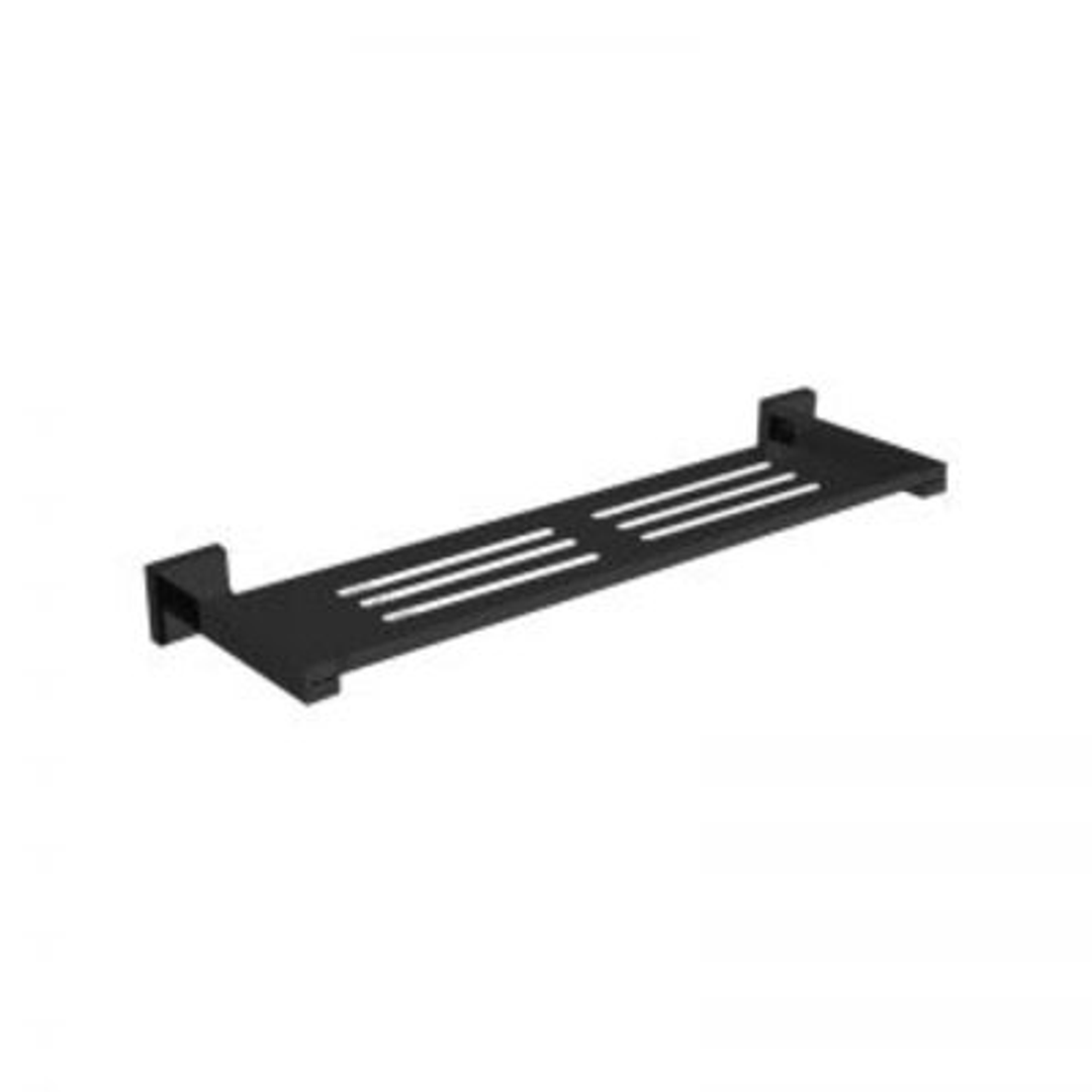 Bestlink Nautica Matt Black Square Shelf 600mm 6090-2Bk