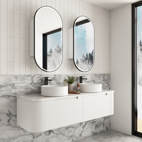 Aulic Savio 1500 Cabinet With Alpine Flat Stone Top