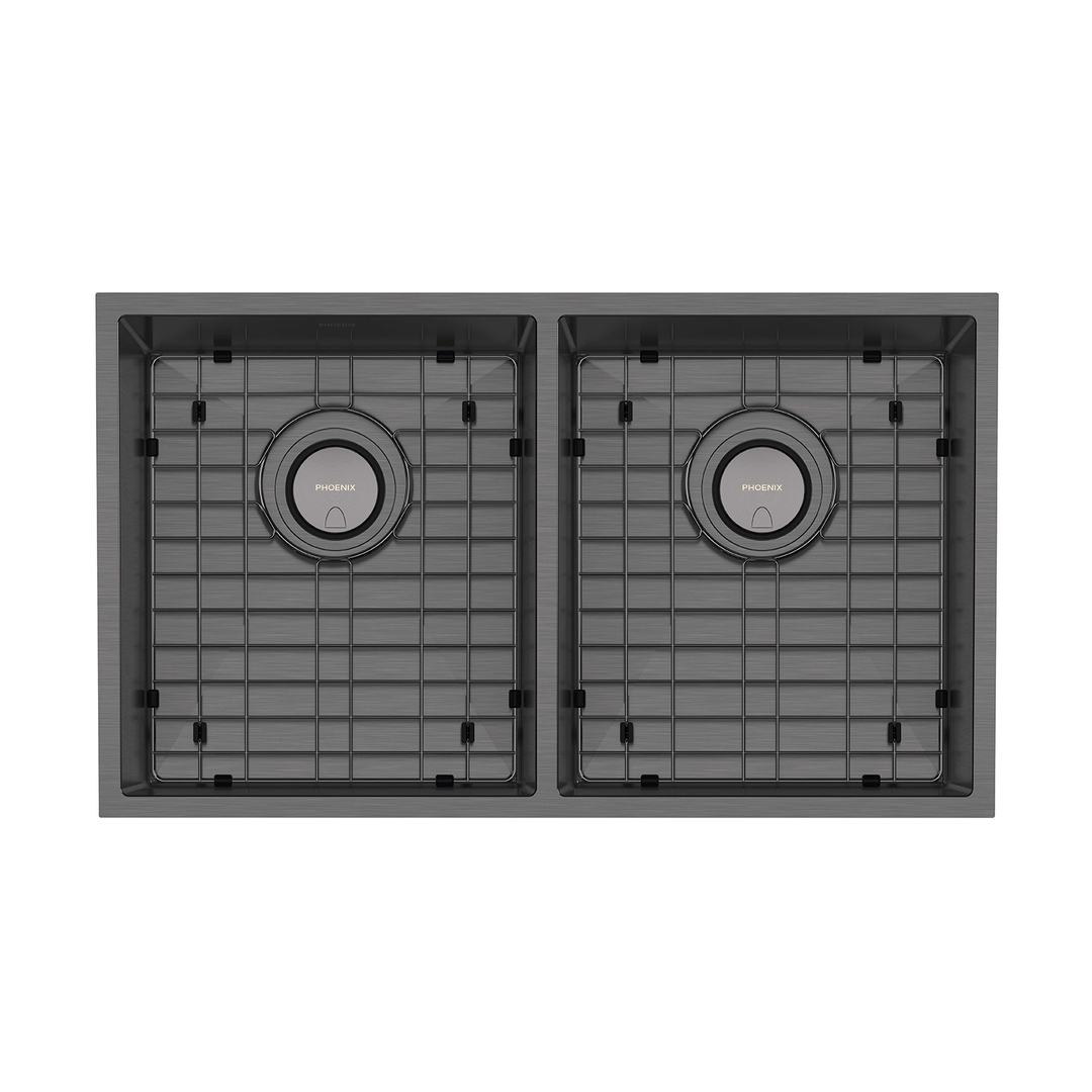 Phoenix 4000 Series Double Bowl Under / Over Sink Brushed Black