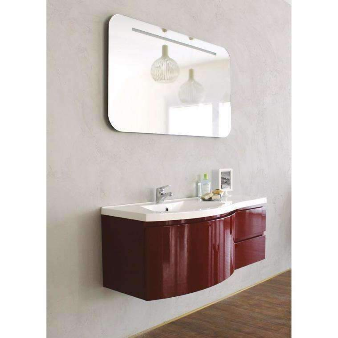 Belbagno Prospero Left 1200mm Wall Hung Vanity Burgundy 1205 X 48