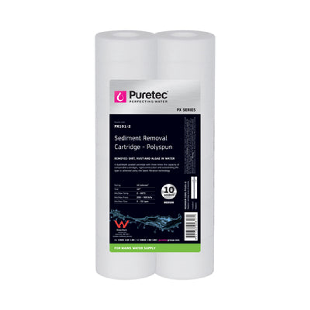 Puretec Polyspun Sediment Cartridge 10' Twin Pack 10Um Px101-2