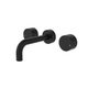 Fienza Kaya Matte Black Round Taps Wall Basin /Bath 130Mm Outlet Set Lf