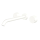 Fienza Kaya Matte White Round Taps Wall Basin /Bath 220Mm Outlet Set Lf