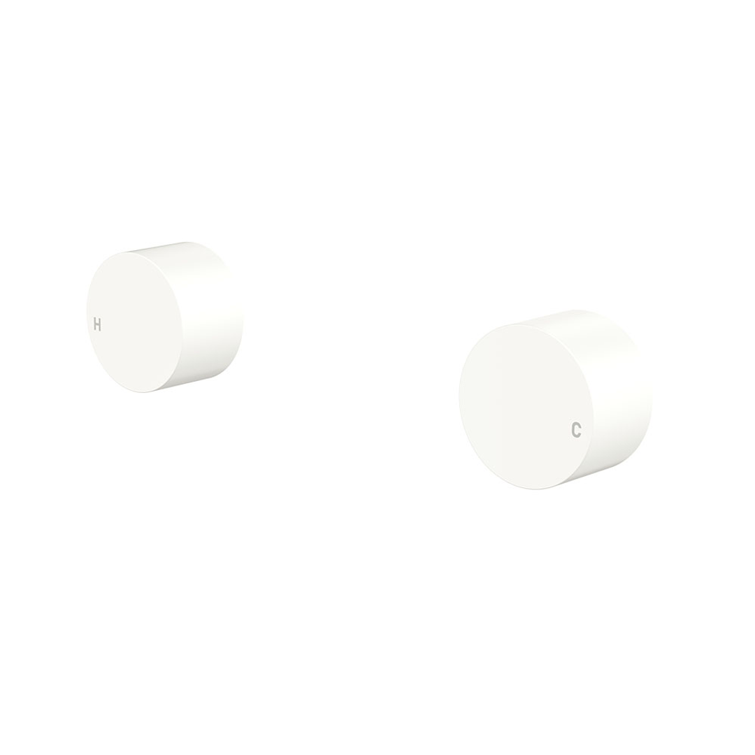 Fienza Kaya Round Wall Taps Matte White Lf