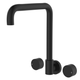 Fienza Kaya Matte Black Round Taps Squareline Wall Outlet Set Sus304 And Lf Brass