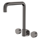 Fienza Kaya Gun Metal Round Taps Squareline Wall Outlet Set Sus304 And Lf Brass