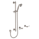 Fienza Lillian Lever Rail Shower Set Brushed Nickel With Ceramic White Handle
