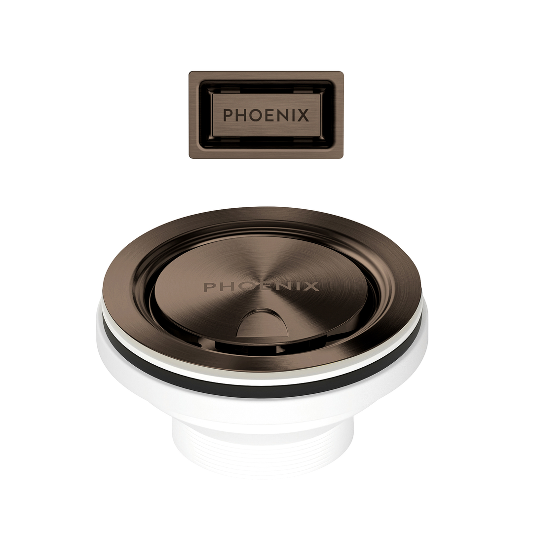 Phoenix 50Mm Covered Sink Basket Waste & Overflow Brushed Bronze
