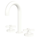 Fienza Kaya Matte White Cross Taps Round Hob Set Lf Sus304 & Lf Brass