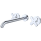 Fienza Kaya Chrome Cross Taps Wall Basin /Bath 220Mm Outlet Set Lf