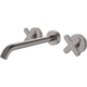 Fienza Kaya Gun Metal Cross Taps Wall Basin /Bath 220Mm Outlet Set Lf