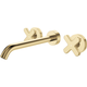 Fienza Kaya Urban Brass Cross Taps Wall Basin /Bath 220Mm Outlet Set Lf
