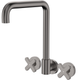 Fienza Kaya Gun Metal Cross Taps Squareline Wall Set Lf Sus304 & Lf Brass