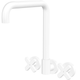 Fienza Kaya Matte White Cross Taps Squareline Wall Set Lf Sus304 & Lf Brass