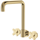 Fienza Kaya Urban Brass Cross Taps Squareline Wall Set Lf Sus304 & Lf Brass