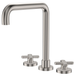 Fienza Kaya Brushed Nickel Cross Taps Squareline Hob Set Lf Sus304 & Lf Brass