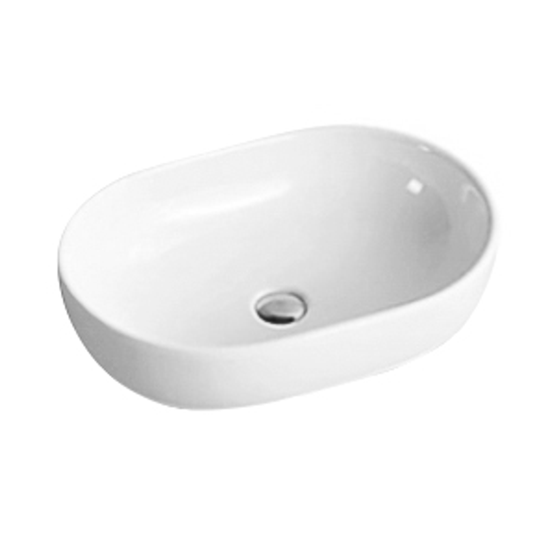 OTTI ABOVE COUNTER BASIN WITH NO OVERFLOW GLOSS WHITE SIZE: 590*405*145