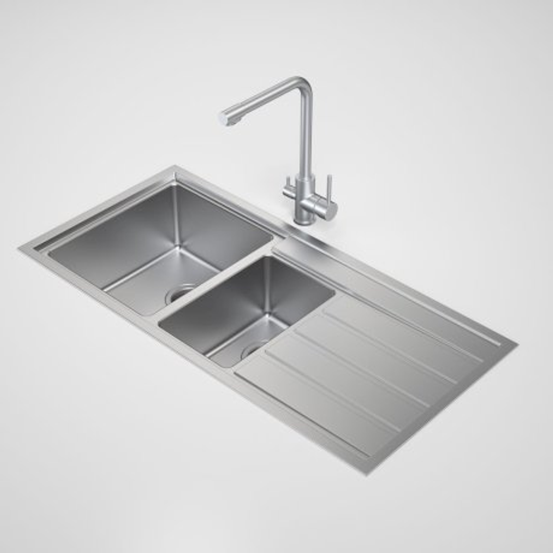 Caroma Compass 1.5 Bowl Stainless Steel Kitchen Sink