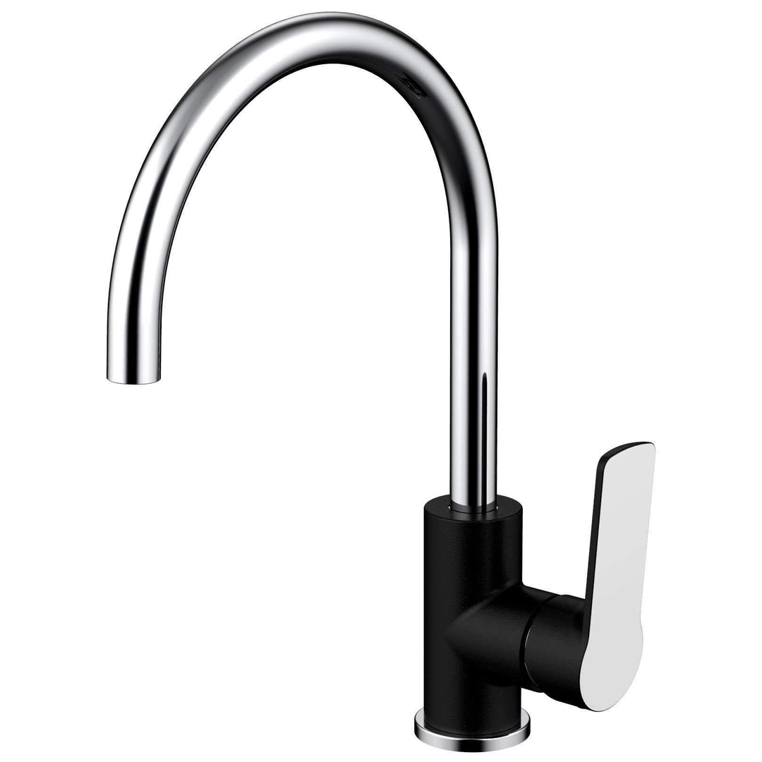 Millennium Akemi G/Neck Sink Mixer Black & Chrome