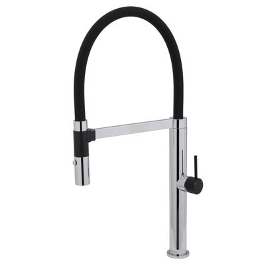 Fienza Kaya Pull Down Sink Mixer Chrome With Matte Black Handle