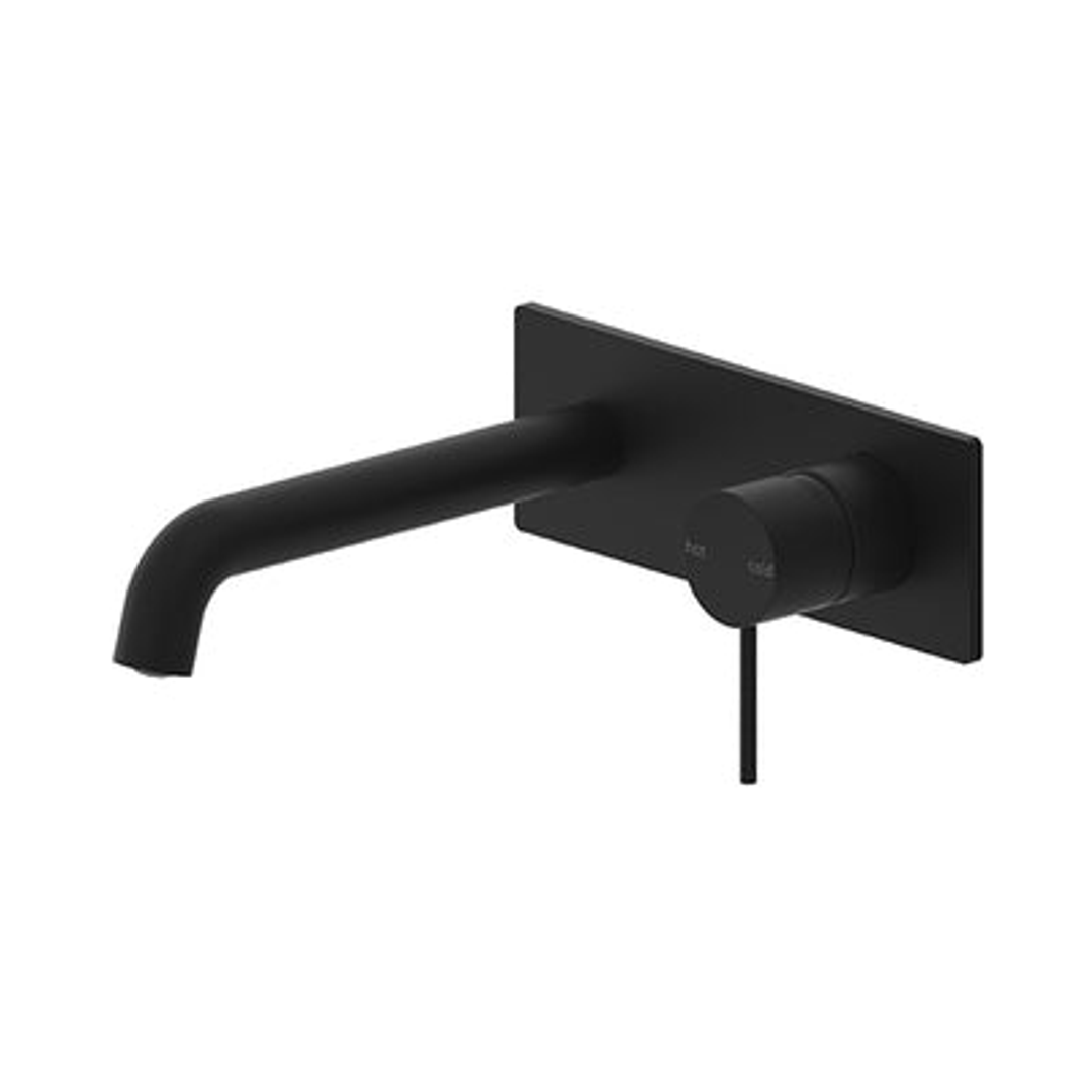 Nero Mecca Wall Basin Mixer 185mm Spout Matt Black