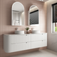 Aulic Curva 1800mm Wall Hung Double Vanity Palis White Flat Stone Top