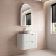 Aulic Curva 750mm Wall Hung Vanity Cato Flat Stone Top