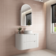 Aulic Curva 900mm Wall Hung Vanity Pure Flat Stone Top
