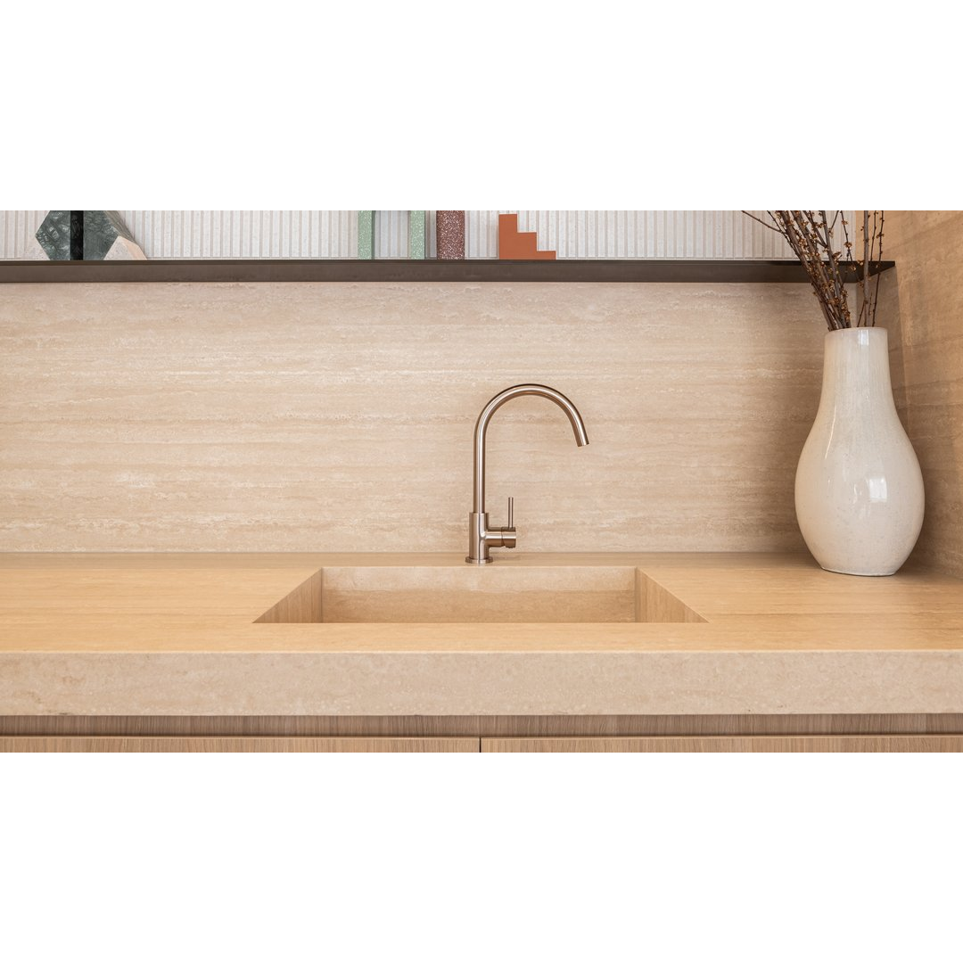 Meir Round Gooseneck Kitchen Mixer Tap Champagne