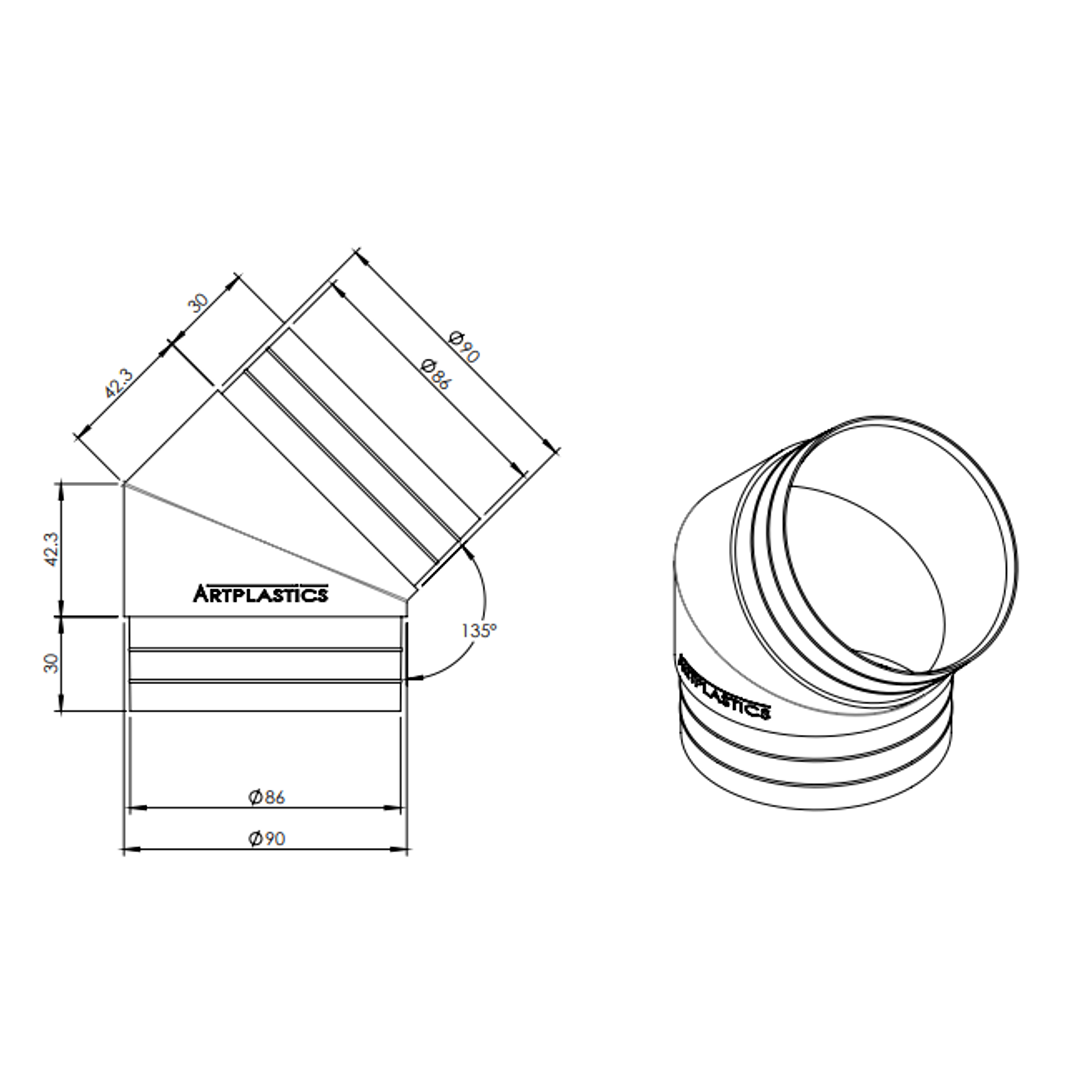 Stormwater 45 Degree Classic Downpipe Bend