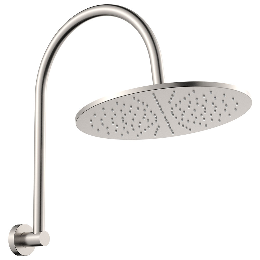 Fienza Empire Slim Curved Shower Arm Set Brushed Nickel