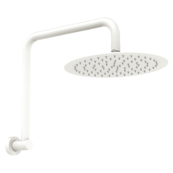 Fienza Kaya Gooseneck Shower Arm Set Matte White