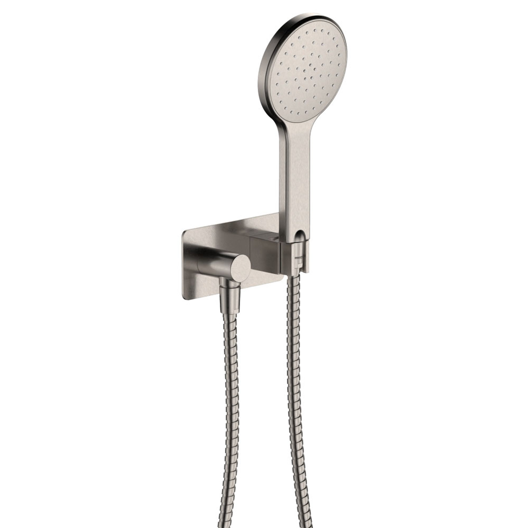Fienza Kaya Hand Shower Rectangular Plates - Brushed Nickel