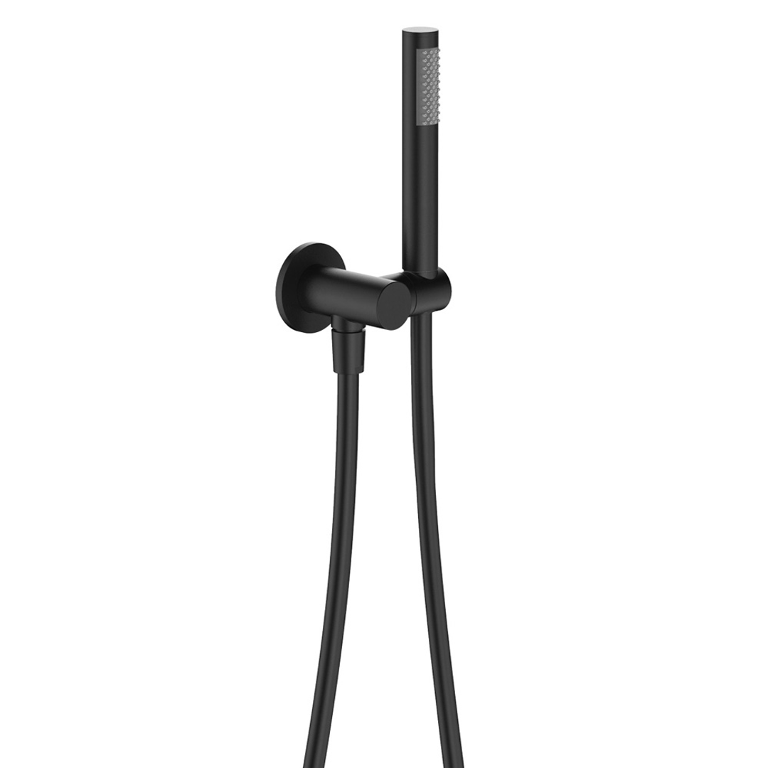 Fienza Kaya/Hustle Matte Black Slimline Hand Shower Round Plate